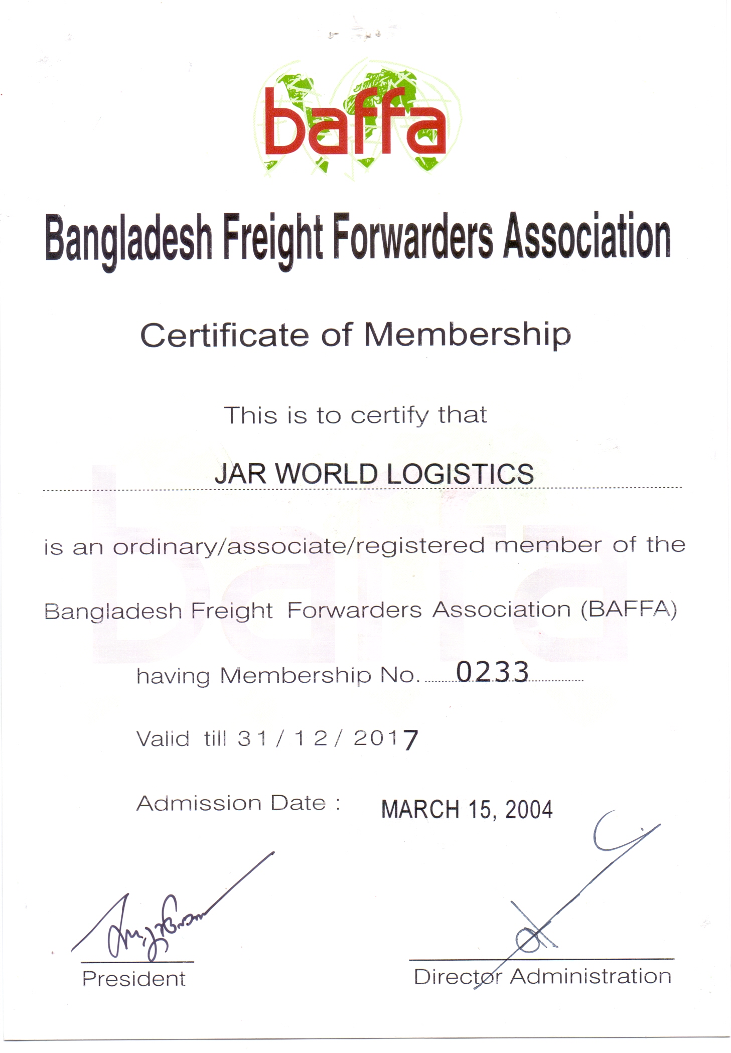 BAFFA Membership