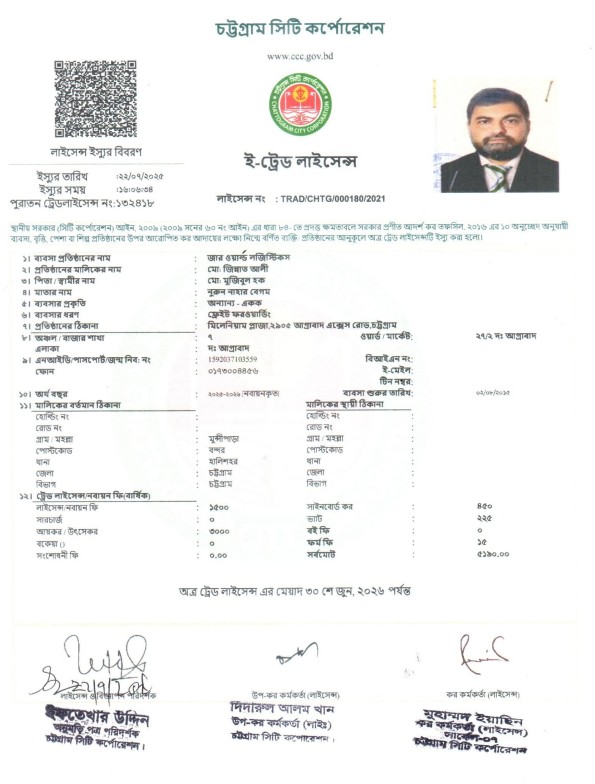 Trade License — JAR World Logistics